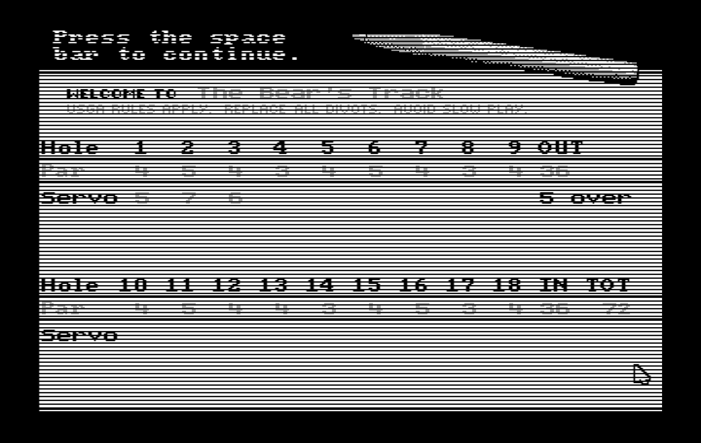 Jack Nicklaus' Unlimited Golf & Course Design IBM PC/Compatibles Screenshot: The scorecard.