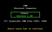 Donkey for IBM PC/Compatibles - Title screen - Version 1.10