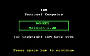 Donkey for IBM PC/Compatibles - Title screen - Version 1.00
