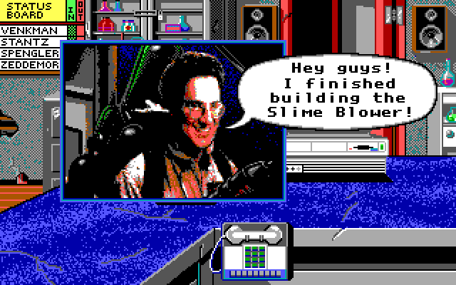 Ghostbusters II IBM PC/Compatibles Screenshot: Good news! We have a slime blower now!