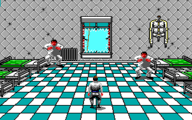 Ghostbusters II IBM PC/Compatibles Screenshot: Don't let the orderlies catch you.
