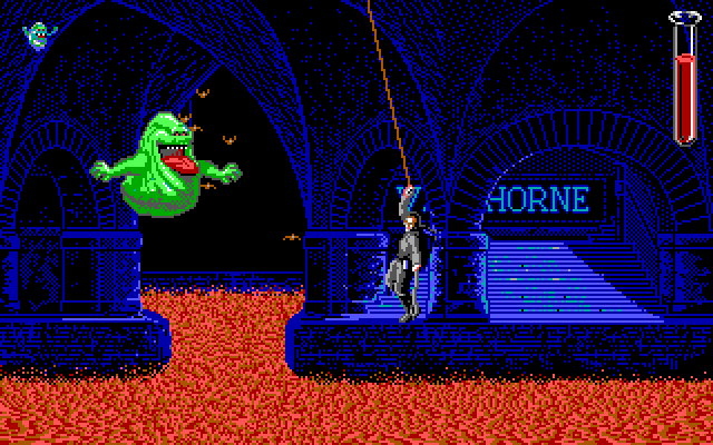 Ghostbusters II IBM PC/Compatibles Screenshot: Collecting slime.