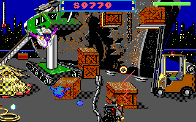 Ghostbusters II IBM PC/Compatibles Screenshot: The ghost of the Titanic terrorizes a dock.