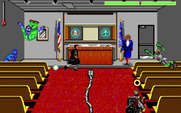 Ghostbusters II for IBM PC/Compatibles - The courtroom; trying to catch some ghosts!