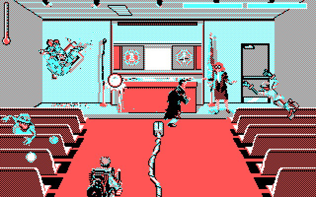 Ghostbusters II IBM PC/Compatibles Screenshot: Can you catch these ghosts that have taken over the court room?