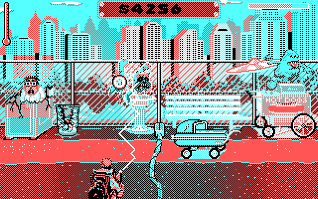 Ghostbusters II IBM PC/Compatibles Screenshot: Catching ghosts in central park.