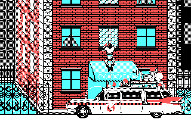 Ghostbusters II IBM PC/Compatibles Screenshot: Climbed to the bottom of the building.