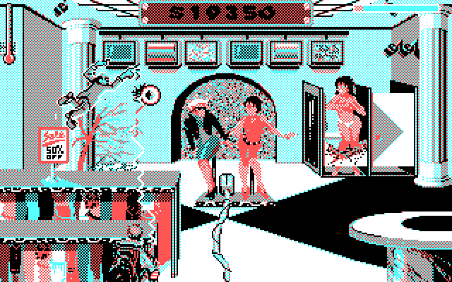 Ghostbusters II IBM PC/Compatibles Screenshot: A ghost haunts a department store.