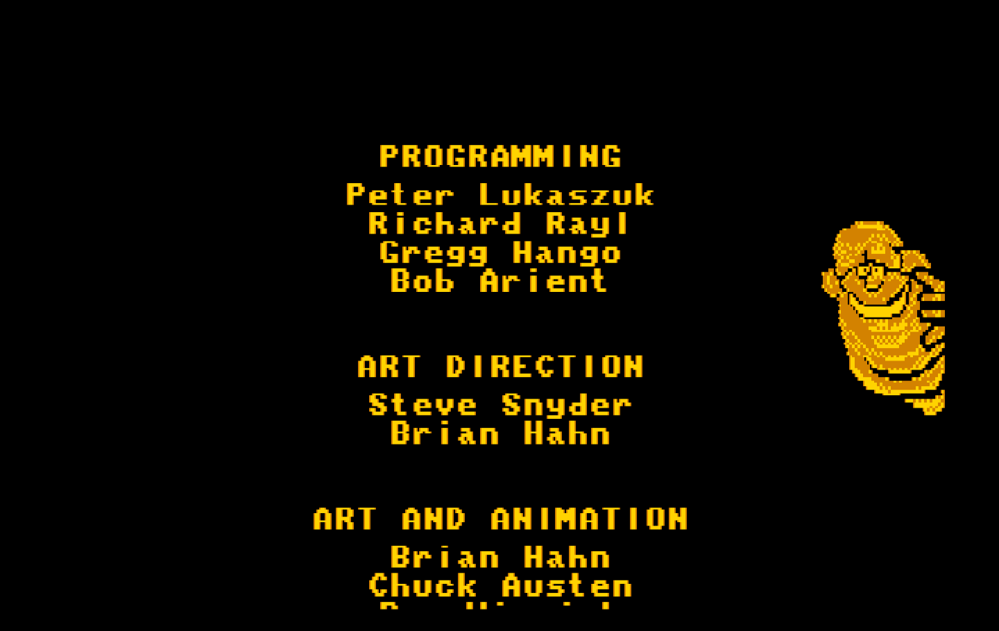 Ghostbusters II IBM PC/Compatibles Screenshot: The game credits scroll by...