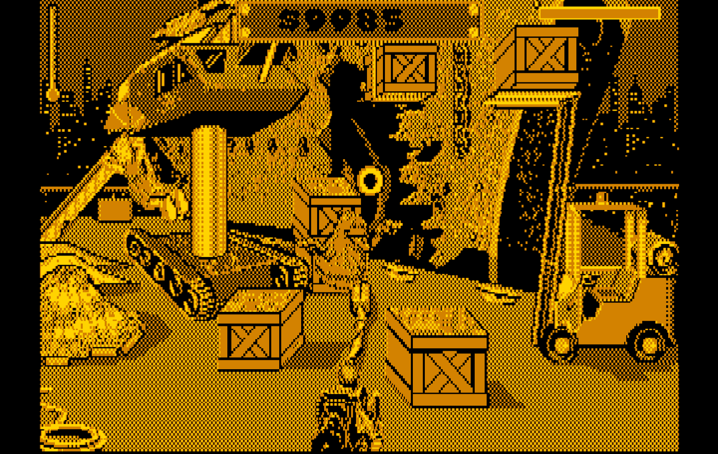 Ghostbusters II IBM PC/Compatibles Screenshot: Catch these ghosts at the dock!