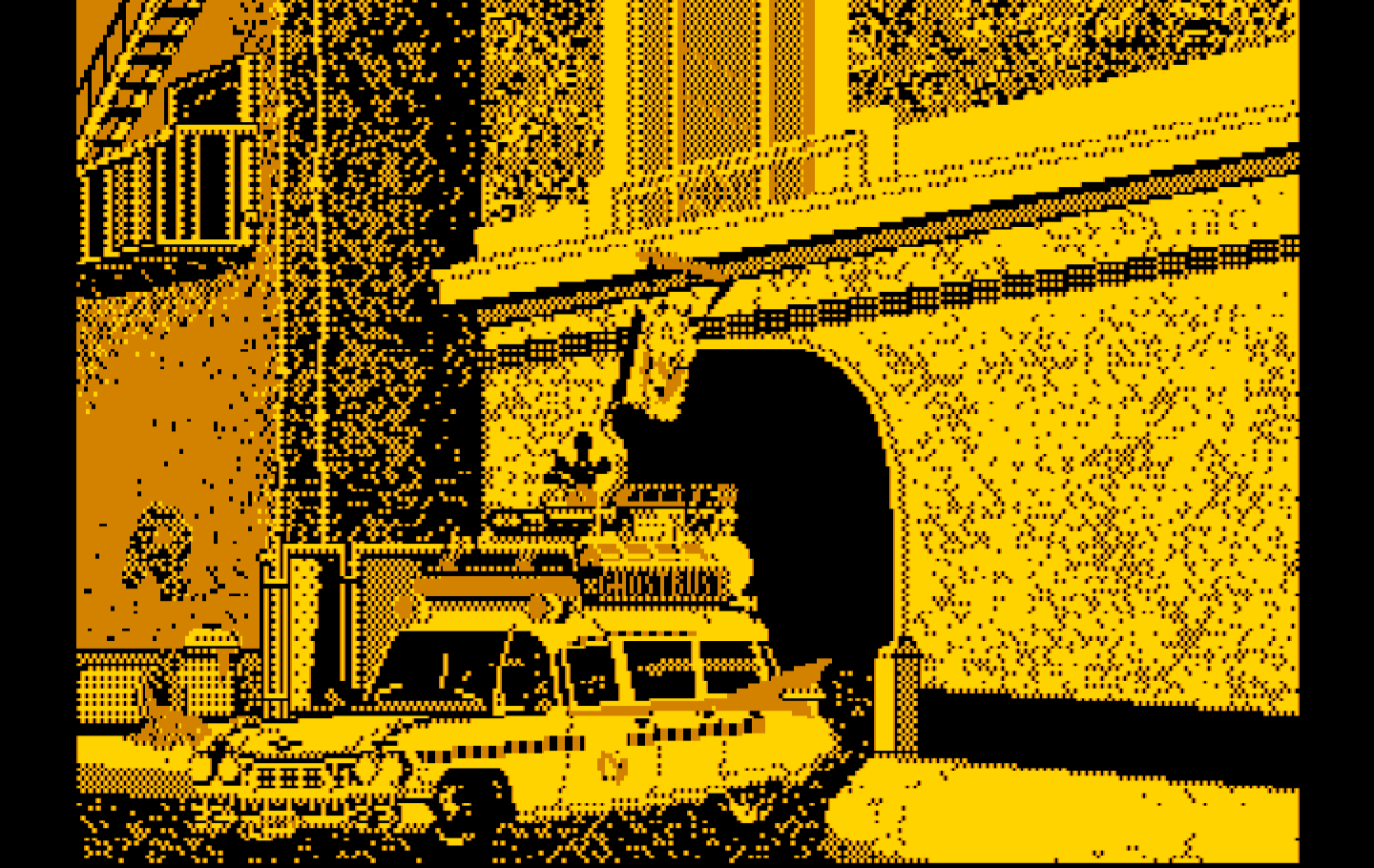 Ghostbusters II IBM PC/Compatibles Screenshot: The Ghostbusters vehicle...