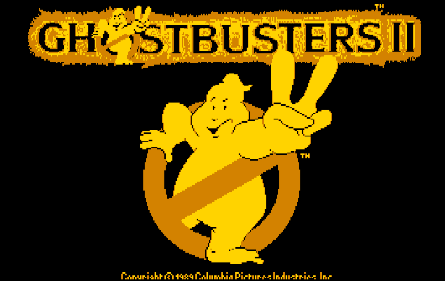 Ghostbusters II IBM PC/Compatibles Screenshot: Title screen.