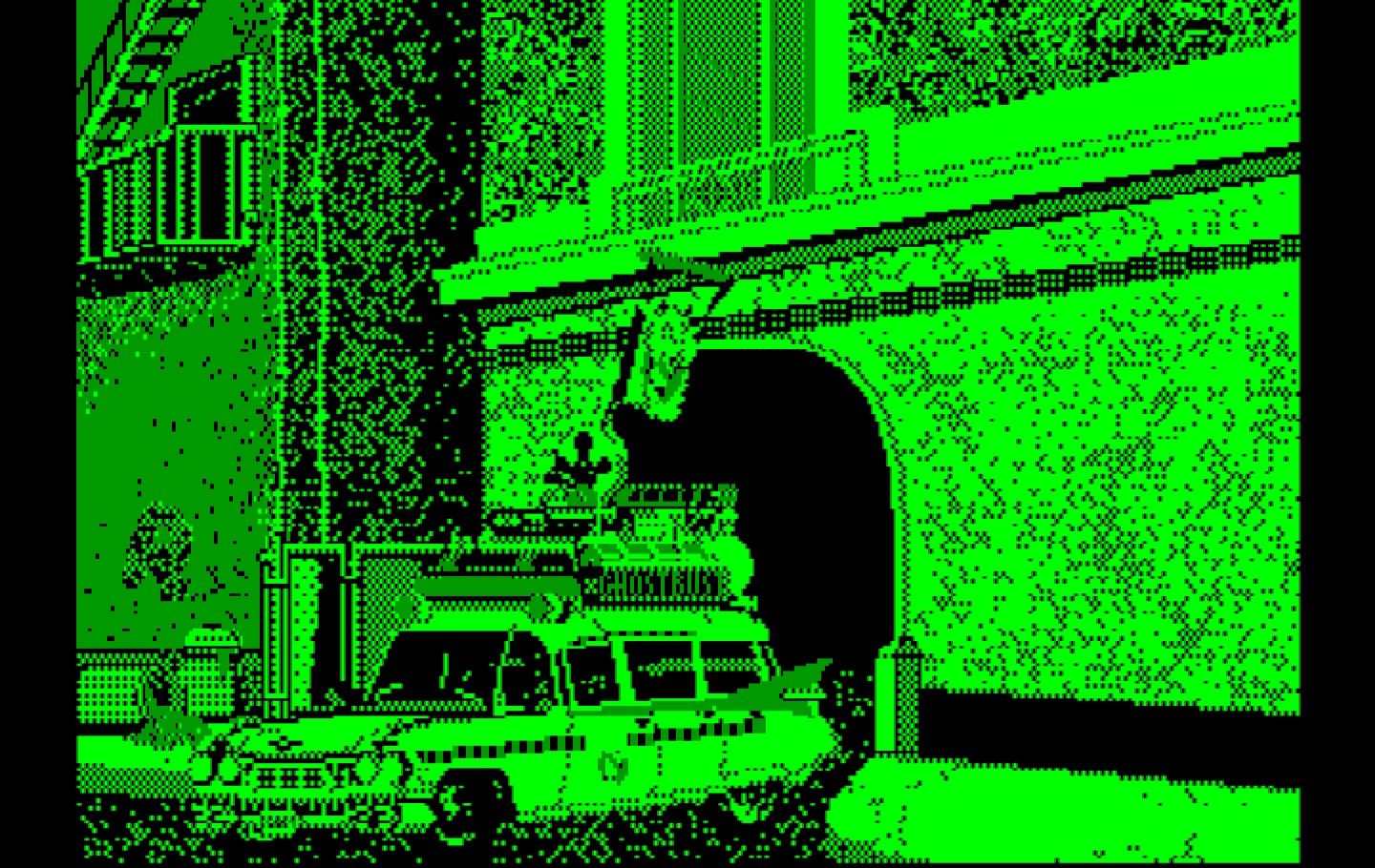 Ghostbusters II IBM PC/Compatibles Screenshot: The Ghostbusters vehicle...