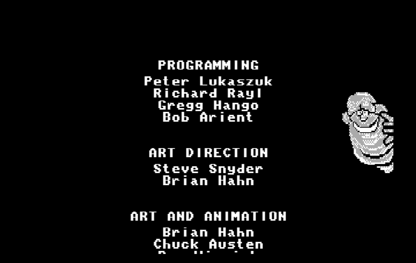 Ghostbusters II IBM PC/Compatibles Screenshot: The game credits scroll by...