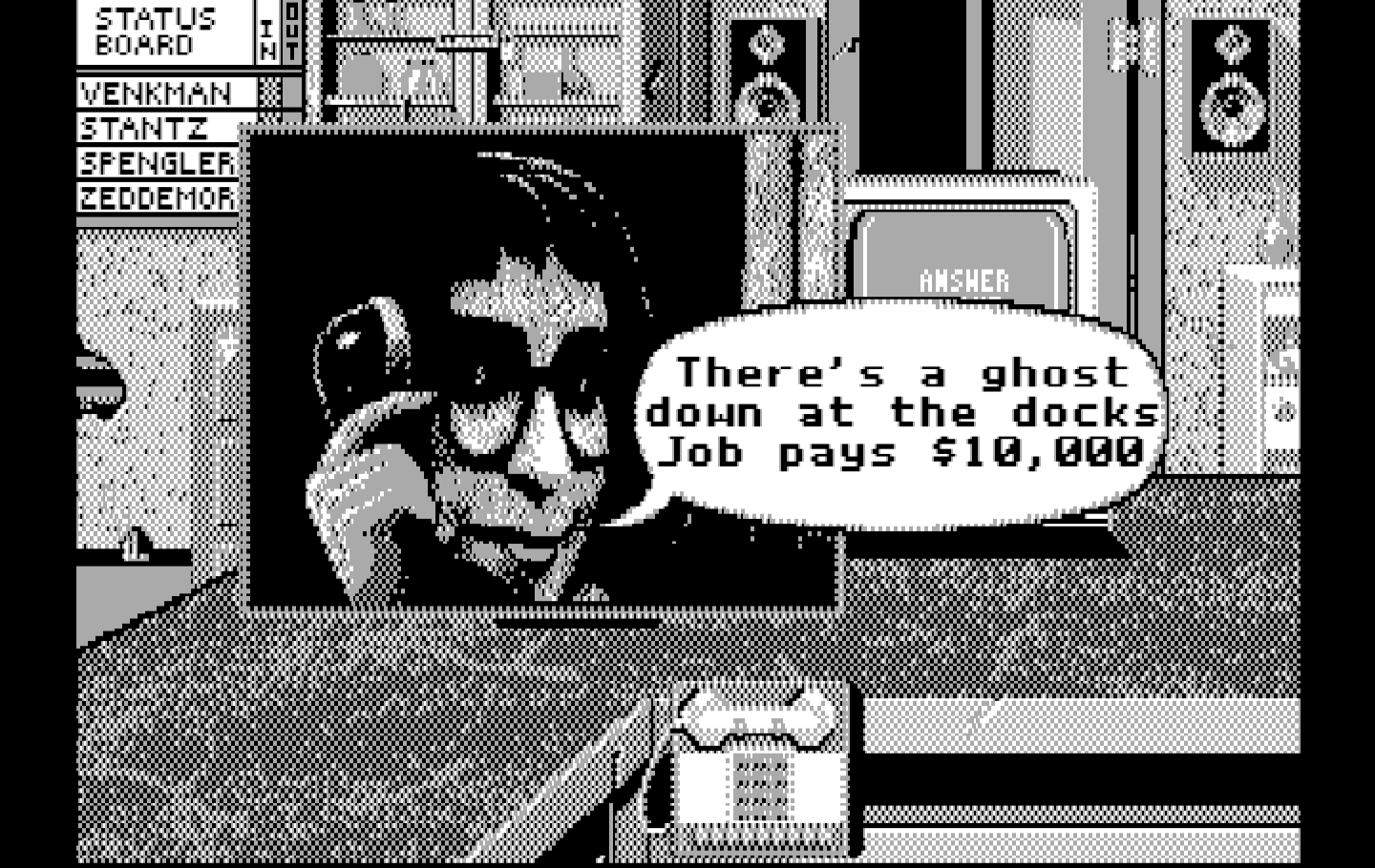 Ghostbusters II IBM PC/Compatibles Screenshot: Looks like I've got a call!