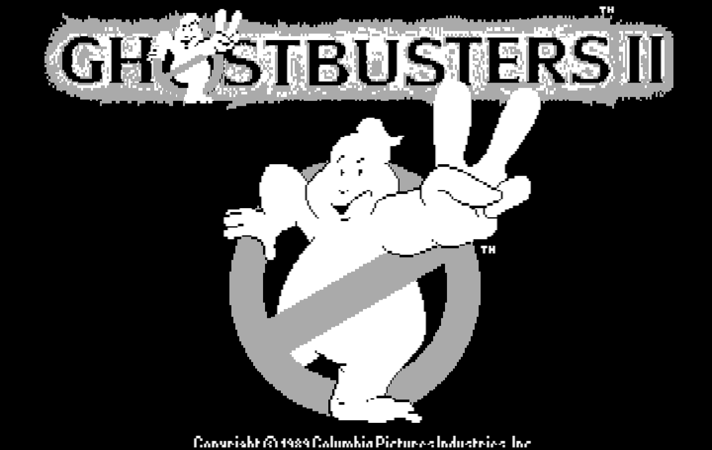 Ghostbusters II IBM PC/Compatibles Screenshot: Title screen.