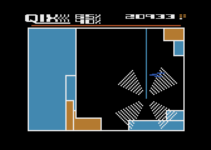 Qix Atari 5200 Screenshot: The Qix got me!