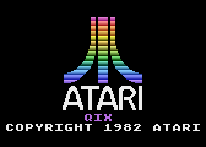 Qix Atari 5200 Screenshot: Atari logo and game title.