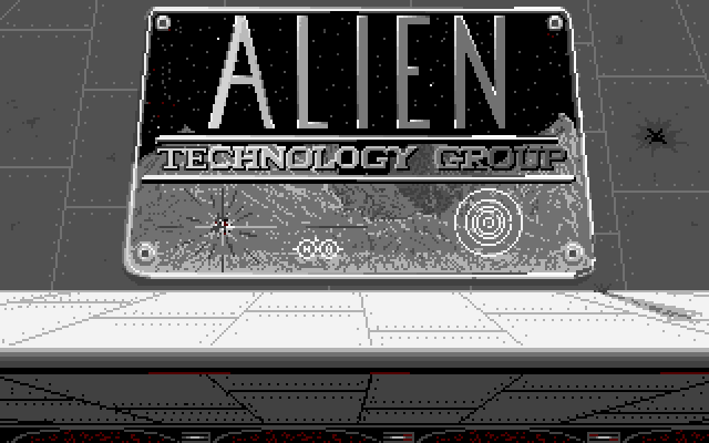 Qix IBM PC/Compatibles Screenshot: Alien Technology logo.