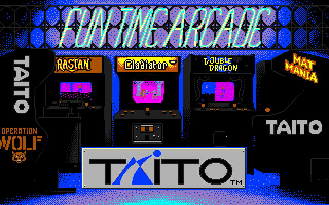 Qix IBM PC/Compatibles Screenshot: Taito logo.