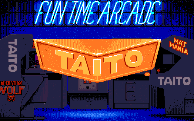 Qix Amiga Screenshot: Taito logo.