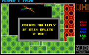 Qix for Amiga - Some levels have two Qix; points are earned for splitting them in half.