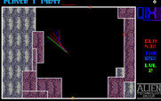 Qix for Amiga - Don't run into the Sparx patrolling the borders.