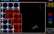 Qix for Amiga - The more screen you can fill in the more points are earned...