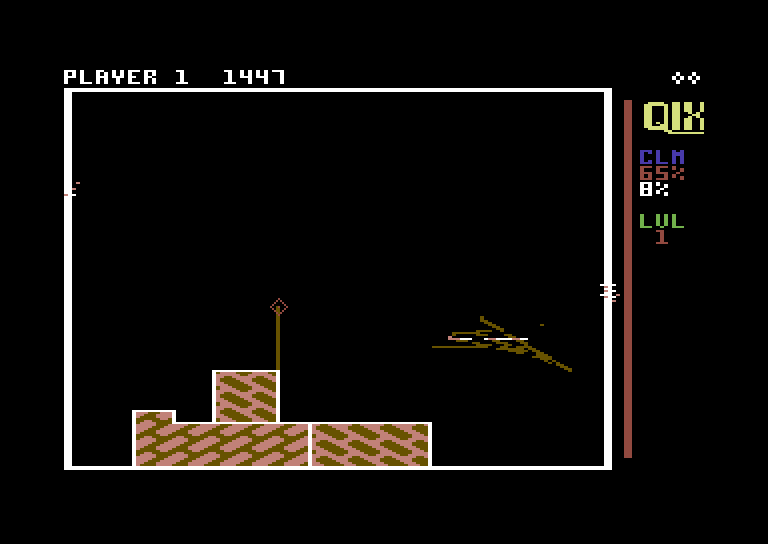 Qix Commodore 64 Screenshot: Game start.