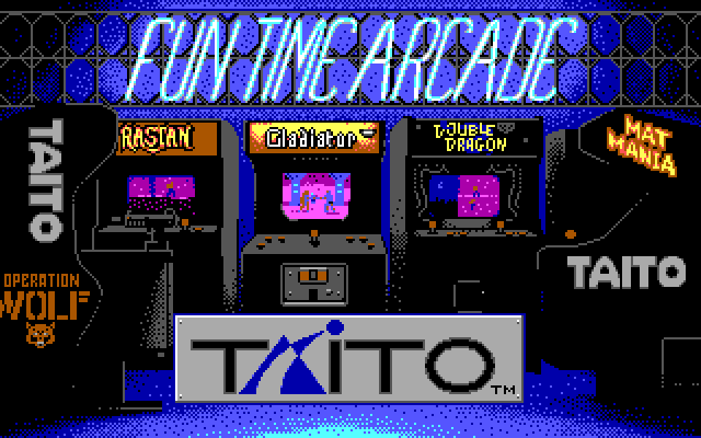 Qix IBM PC/Compatibles Screenshot: Taito logo.