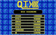 Qix for IBM PC/Compatibles - The high score board.