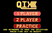 Qix for IBM PC/Compatibles - The main menu.