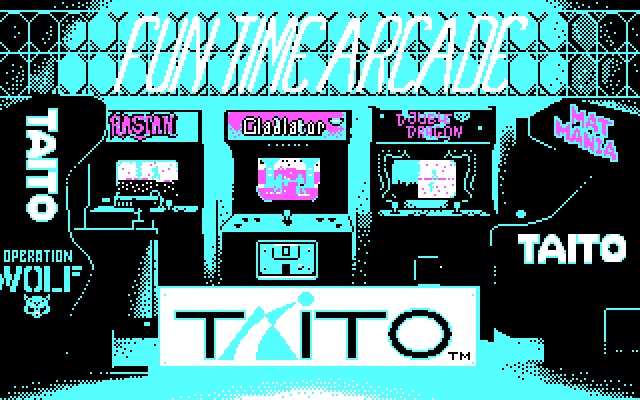 Qix IBM PC/Compatibles Screenshot: Taito logo.