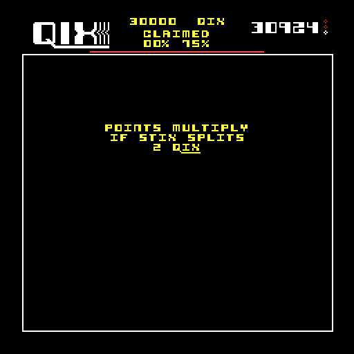 Qix Arcade Screenshot: Now there are two Qix...