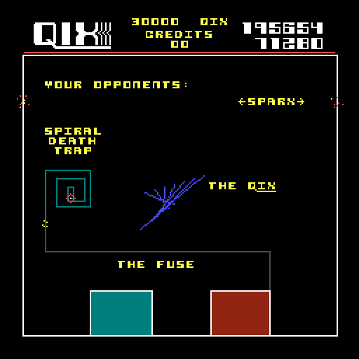 Qix Arcade Screenshot: Game attract mode.