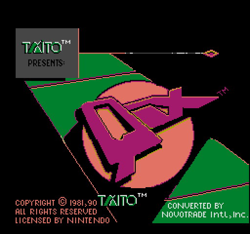 Qix NES / Famicom Screenshot: Title screen.