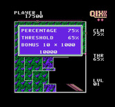 Qix for NES / Famicom - First level completed.