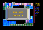 Qix for Apple II - Game over.