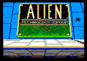 Qix for Apple II - Alien Technology Group logo screen.