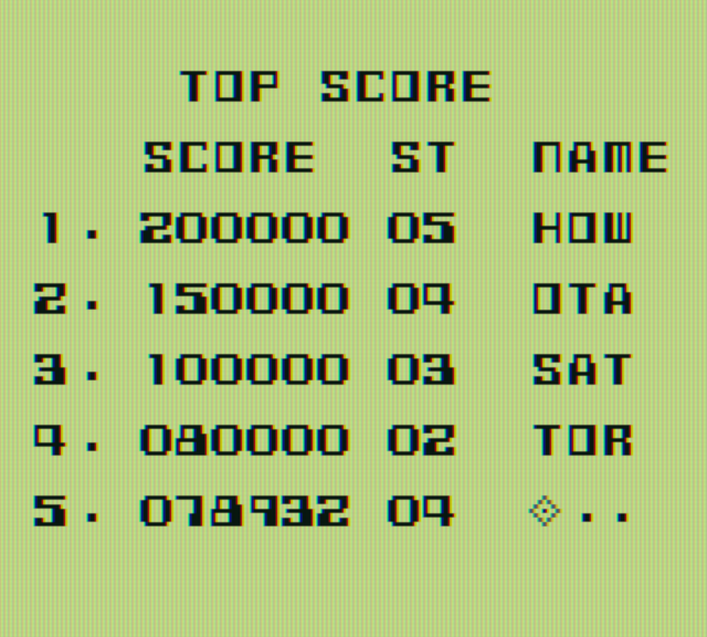 Qix Game Boy Screenshot: I have a new high score!
