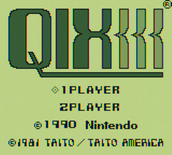 Qix for Game Boy - Title screen.