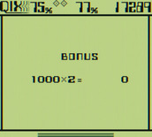 Qix for Game Boy - Level completed! Bonus points are added up...