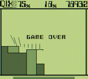 Qix for Game Boy - Game over.