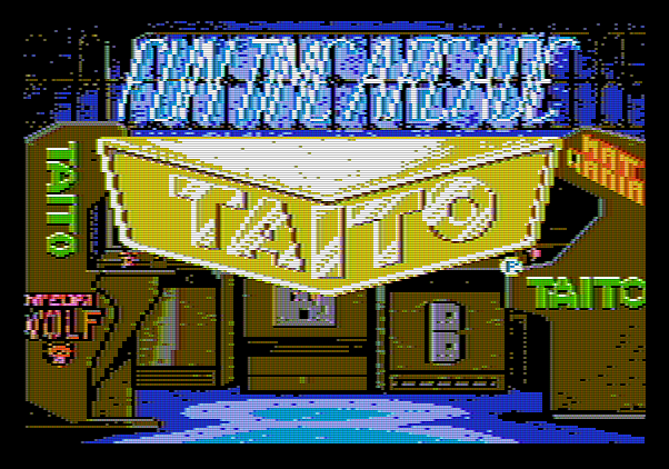 Qix Apple II Screenshot: Taito logo.