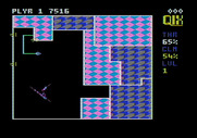 Qix for Apple II - Slowly trapping the Qix...