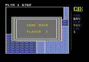 Qix for Apple II - Game over.