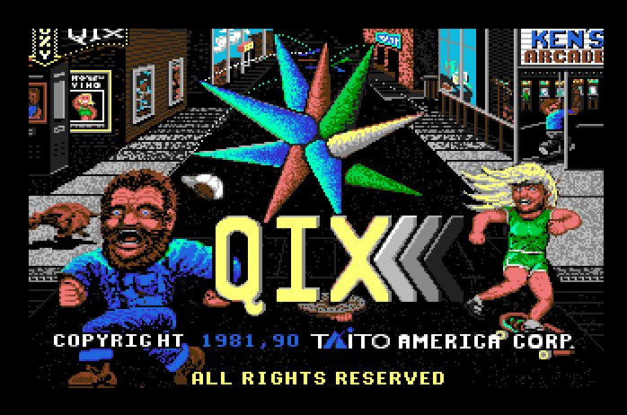 Qix Apple IIgs Screenshot: Title screen.