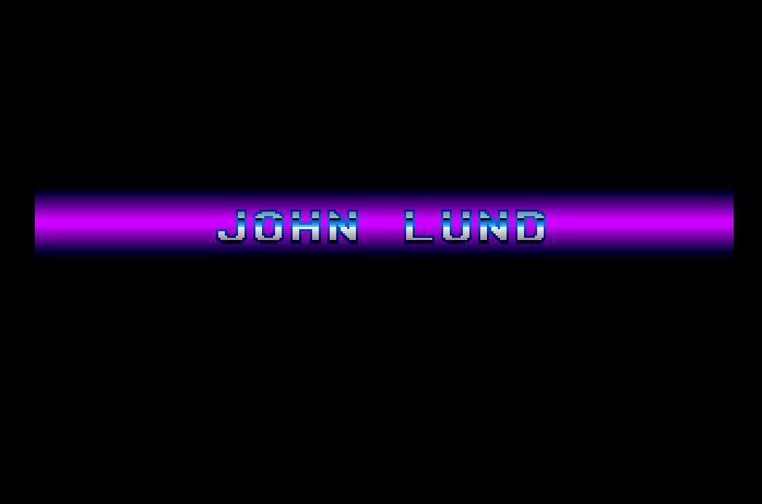 Qix Apple IIgs Screenshot: Game opening; the credits scroll by.