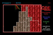 Qix for Apple IIgs - Avoid the sparx that patrol the borders.