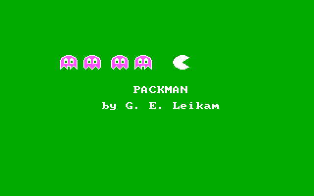 Packman IBM PC/Compatibles Screenshot: Title screen.